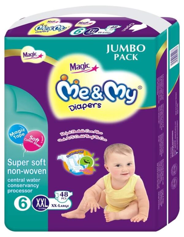 Me & Magic Best Baby Diapers,Leak proof Diapers XXL Size (48 Pcs)