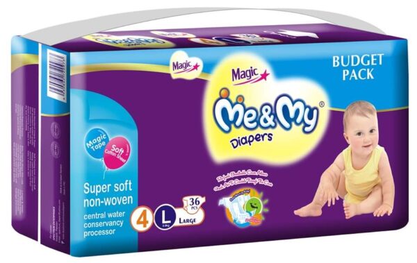 Me & My Magic best baby Diaper, Large Size Economy Pack(36 Pcs)