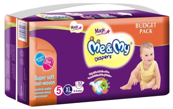 Me & My Magic Best baby diaper,Leake proof baby diaper XL Size (32 Pcs)