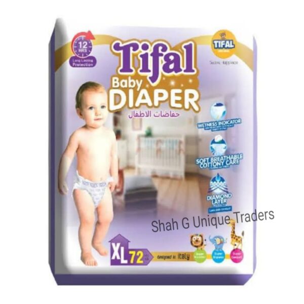 Tifal Baby Diaper, Best for your baby Care, XL Size (72 PCS)