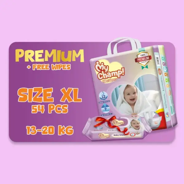 MY CHAMP Size 5 (XL). 54 PCS + FREE WIPES